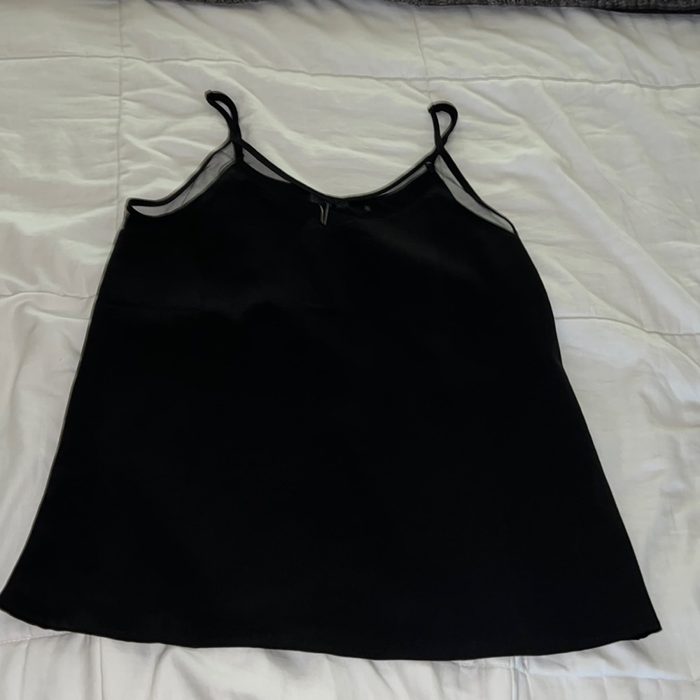 Tecrew black lightweight spaghetti strap tank With Mesh Details size medium